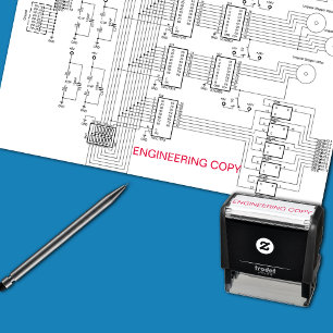 "ENGINEERING COPY" Teckning Självfärgande Stämpel