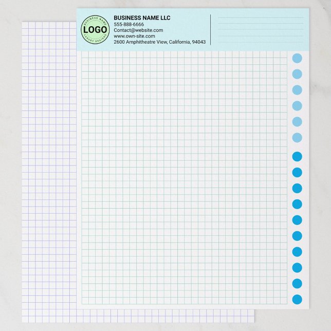 Engineering Graph Paper Sheets with Company Logo Brevhuvud (blue Custom Logo Engineering Papers)