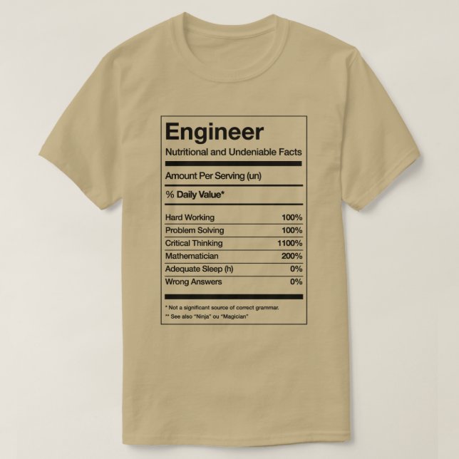Engineering Ingenjör Funny T Shirt (Design framsida)