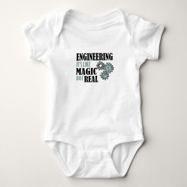 Engineering - It's Like Magic But Real T Shirt (Framsida)