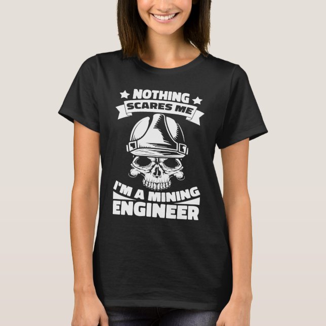 Engineering Skull  Civil Aerospace Mining Engineer T Shirt (Framsida)