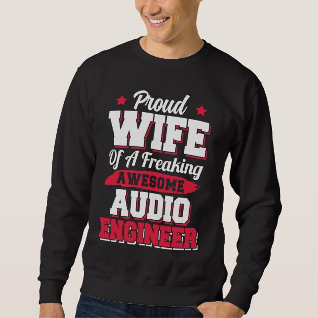 Engineering Sound Technology Audio Engineer Wife Lång Ärmad Tröja (Framsida)