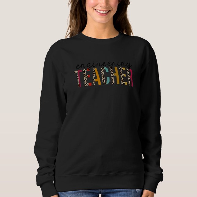 Engineering Teacher Leopard Teaching Appreciation  T Shirt (Framsida)