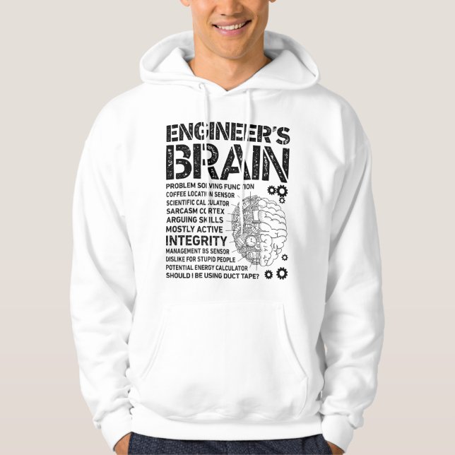 Engineer's Brain Funny Process Engineer Men Engine Hoodie (Framsida)