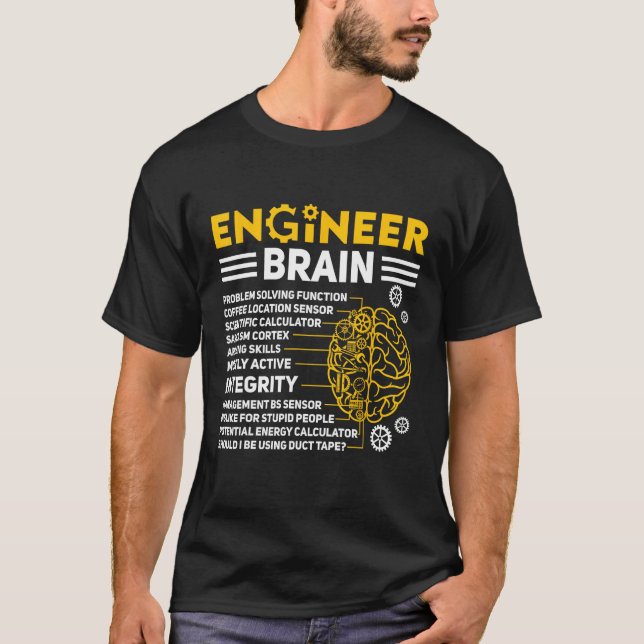 Engineers Brain industrial engineering Computer ci T Shirt (Framsida)