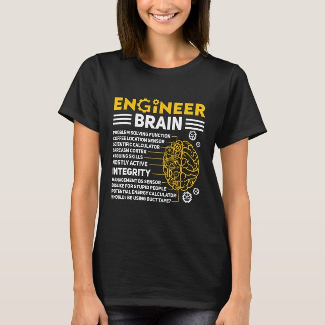 Engineers Brain industrial engineering Computer ci T Shirt (Framsida)