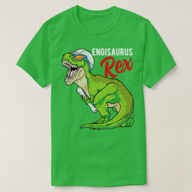 Engisaurus Rex Ingenjör Dinosaur T Rex Engineering T Shirt (Design framsida)