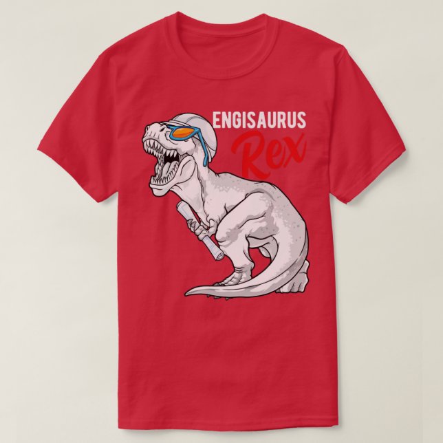 Engisaurus Rex Ingenjör Dinosaurie T Rex Ingenjörs Shirt (Design framsida)