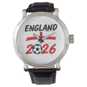 England 2026 Fotbollsfan Design, Kors och Fotboll Armbandsur
