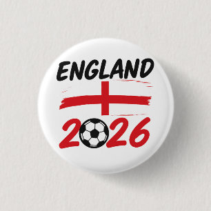 England 2026 Fotbollsfan-design, Kors och Fotboll Knapp
