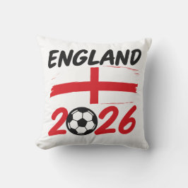 England 2026 Soccer Fan Design, Cross and Football Kudde