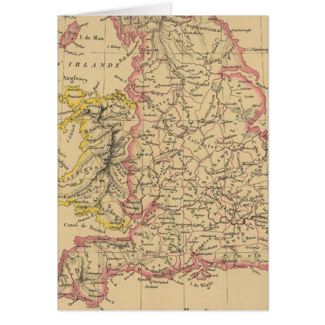 England 4 hälsningskort (Framsidan)