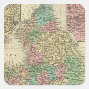 England 6 fyrkantigt klistermärke