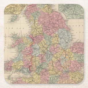 England 9 underlägg papper kvadrat