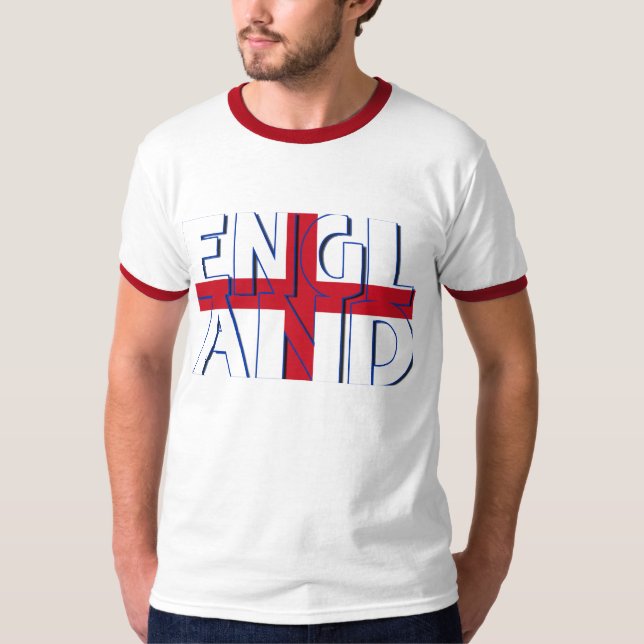England arga St George och designtext Tee Shirt (Framsida)