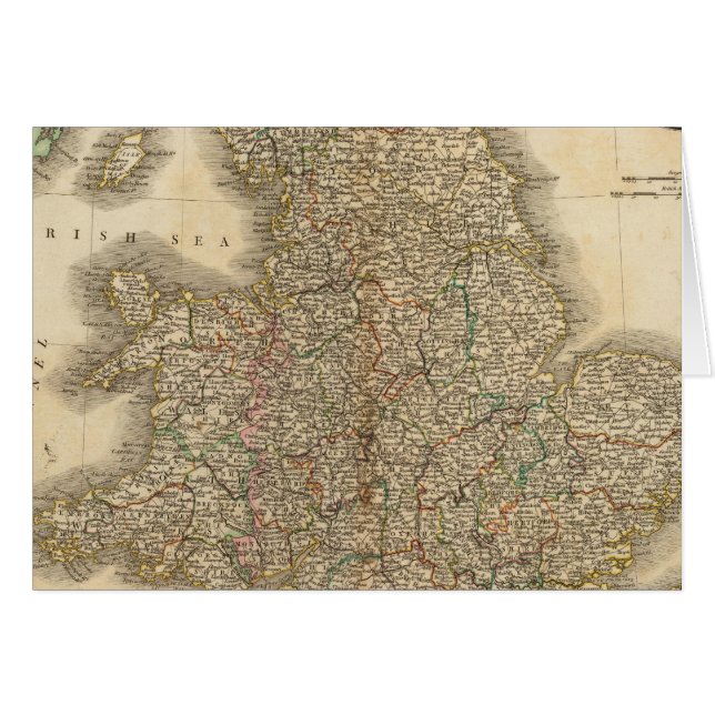England Atlas Karta 2 Hälsningskort (Framsidan Horizontal)