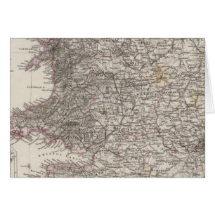 England Atlas Karta Hälsningskort