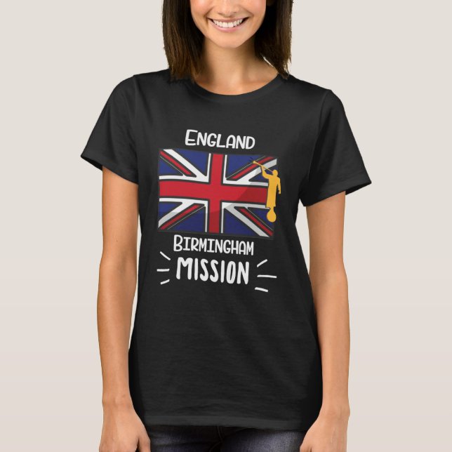 England Birmingham Mormon LDS Mission Missionary T Shirt (Framsida)