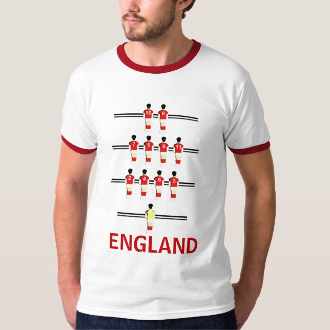 England bordfotboll 4-4-2 tee shirt (Framsida)