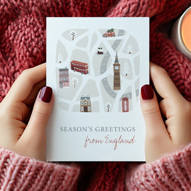 England Brittiska Julhälsningar Julkort Helgkort (England Christmas Card)