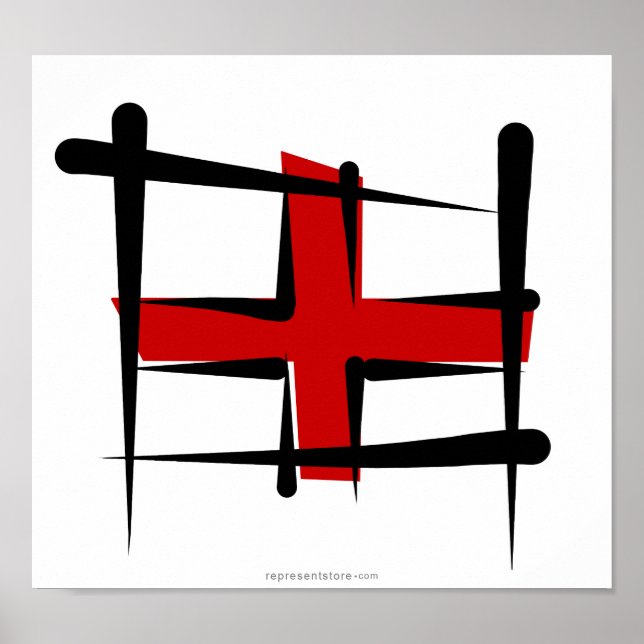 England Brush Flagga Poster (Framsidan)