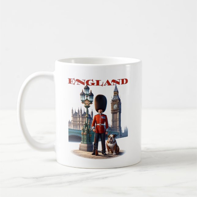 England Buckingham Palace Guard och Bulldog Kaffemugg (Vänster)