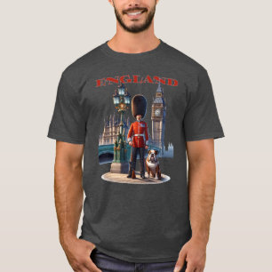 England Buckingham Palace Guard och Bulldog T Shirt