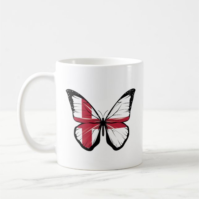 England Butterfly Flagga Kaffemugg (Vänster)