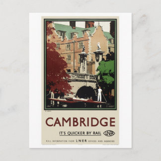 England Cambridge Vintage Resorberad Affisch för R Vykort