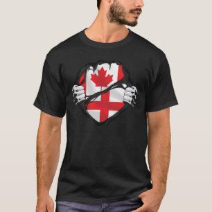 England Canadian Händer Ripping Roots Flagga T Shirt