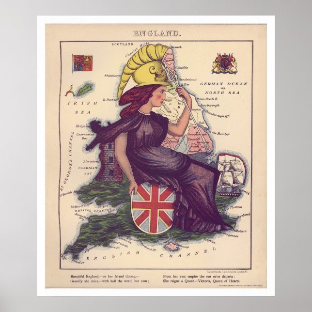 England Caricature Karta 1868 Poster (Framsidan)