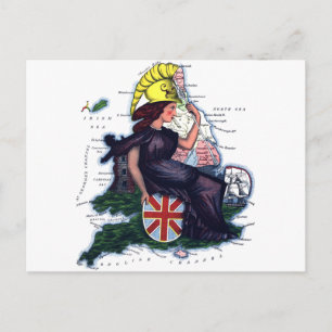 England Caricature Karta Vykort
