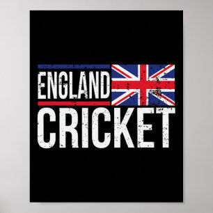 England Cricket Flagga Jersey Match Turnering Uk F Poster