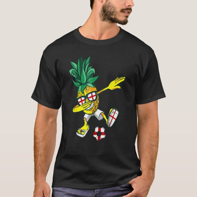 England Dabbing Pineapple England Soccer English P T Shirt (Framsida)