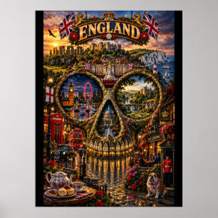 England Dödskalle Konsttryck State of Mind Poster