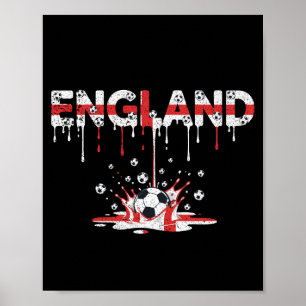 England Droppande Flagga Amerikansk Fotboll Poster