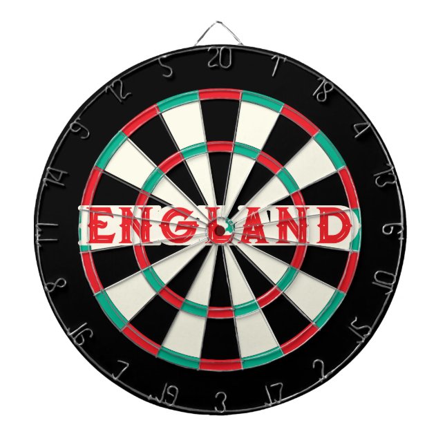 ENGLAND engelsk gammal klassisk design röd text Darttavla (Framsidan)