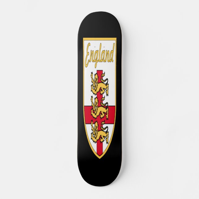 England, engelska, emblem för 3 lejon eller mini skateboard bräda 18,7 cm (Framsida)