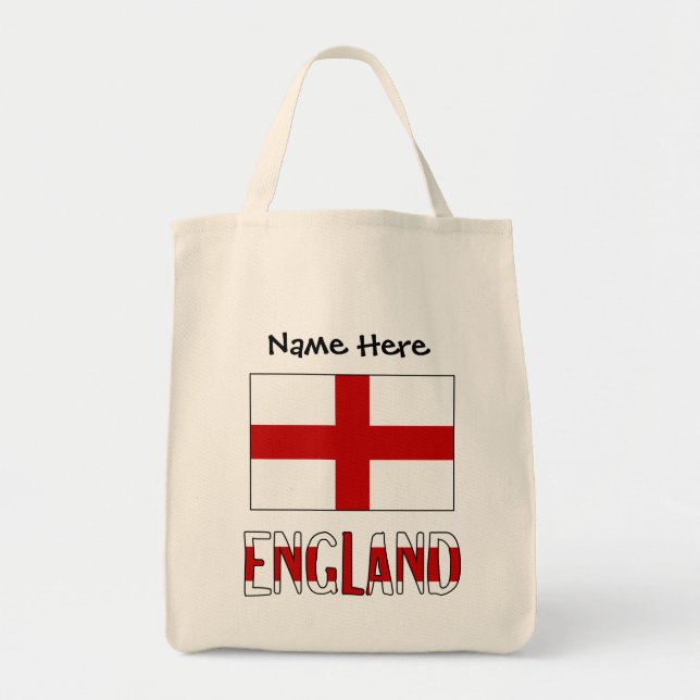 England engelska flagga svart personalisering  tygkasse (Framsidan)