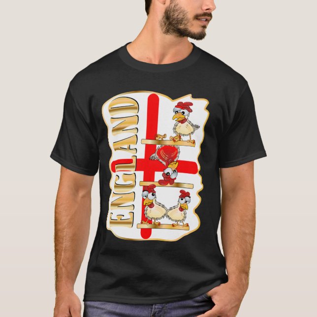 ENGLAND ENGLISH FLAGGA POULTRY CHICKEN T SHIRT (Framsida)