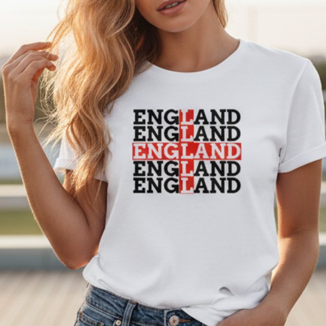 England Flag Name Repeat Typography Soccer Fan T Shirt (England Flag Name Repeat Typography Soccer Fan T-Shirt)