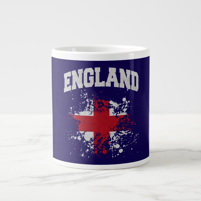 England Flag Sprut Jumbo Mugg (Framsidan)