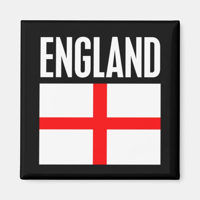 England Flagga Black Magnet (Framsidan)