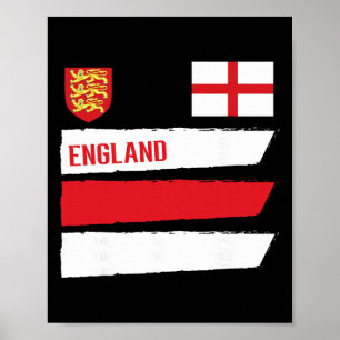 England Flagga engelska fotboll supporter män kvin Poster