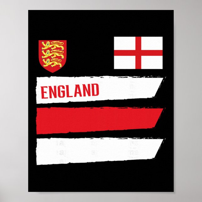 England Flagga engelska fotboll supporter män kvin Poster (Framsidan)