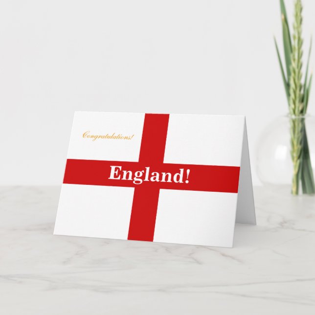 England Flagga - Engerland! Engerland! Gratulerar Kort (Framsida)