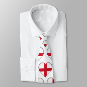 England Flagga Färg Heart Mönster Neck Tie Slips