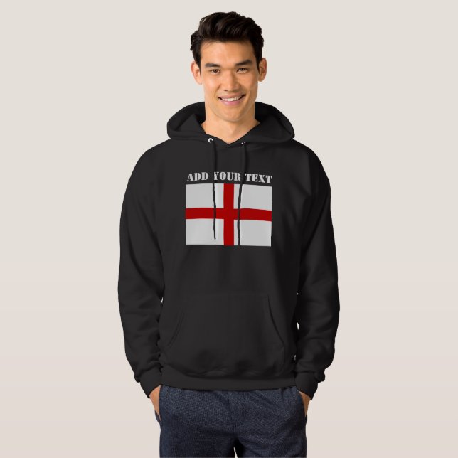 England Flagga Football Soccer Förenade kungariket Hoodie (Hel framsida)
