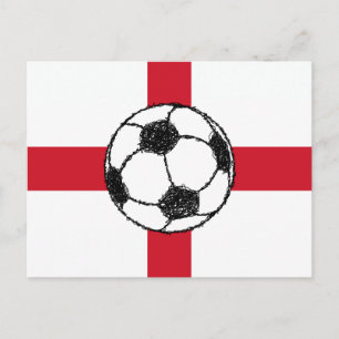 England Flagga   Fotboll Boll Vykort