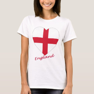 England Flagga Heart T Shirt